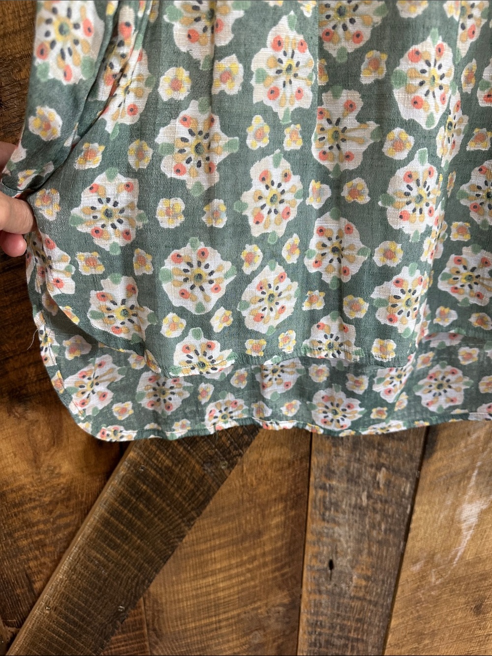 LC Lauren Conrad green floral print blouse Size XL F18 - Picture 5 of 8